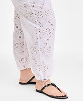 On 34th Trendy Plus Eyelet Jogger Pants, Exclusively at Macy's