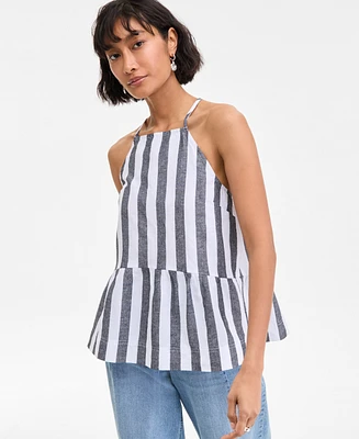 On 34th Women's Apron-Neck Sleeveless Peplum Top, Exclusively at Macy's