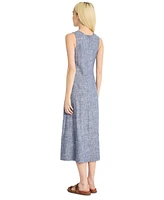 Luxely Women's Sleeveless V-Neck Midi Dress