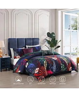 Bebejan Paradise Bedding 100% Cotton Sateen 5 Piece Queen Size Reversible Comforter Set