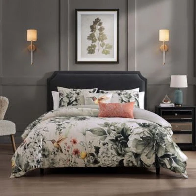 Bebejan Vintage Bloom Bedding 100 Cotton Sateen 5 Piece Reversible Comforter Set