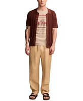 Lucky Brand Mens Regular Fit Sweater Knit Button Down Polo Shirt Cassette Tape Regular Fit Graphic T Shirt Regular Fit Textured Drawstring Pants