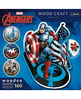 Trefl Wood Craft Puzzles Trefl Wood Craft 160 Piece Wooden Puzzle - Marvel - Fearless Captain America