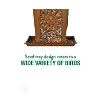 Heavy Duty Lantern Style Bird Feeder with Four Wide Perching Areas for Outdoor Birds