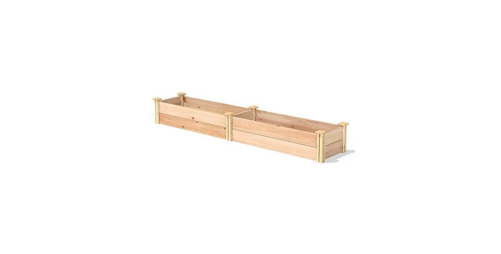 FarmHome Narrow Cedar Wood Raised Garden Bed