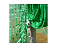 26.2 ft x 9.7 ft Outdoor Walk-in Greenhouse with Green Pe Cover and Steel Frame