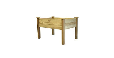 Elevated 2Ft x 4-Ft Cedar Wood Raised Garden Bed Planter Box - Unfinished