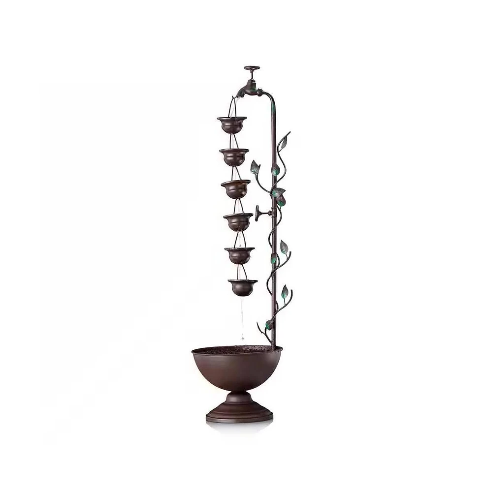 Outdoor Indoor 6-Tier Hanging Cups Water Fountain
