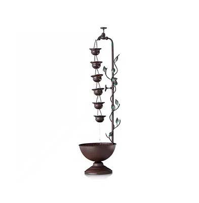 Outdoor Indoor 6-Tier Hanging Cups Water Fountain