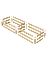 Pine Wood 2-Ft x 8-Ft Outdoor Raised Garden Bed Planter Frame