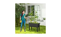 Elevated Garden Bed Flowerpot Sturdy Wooden Planter for Easy Planting and Growth