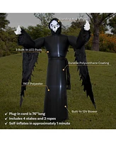 7 ft Grisly Grim Reaper Inflatable Halloween Decoration - Indoor or Outdoor Use - 3 White Led Lights