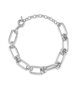 Rachel Zoe Rhodium Plated Link Chain Bracelet