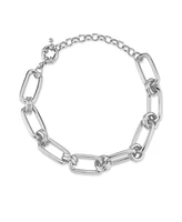 Rachel Zoe Rhodium Plated Link Chain Bracelet