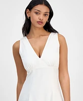 Bar Iii Women's V-Neck Sleeveless A-Line Dress, Exclusively at Macy's