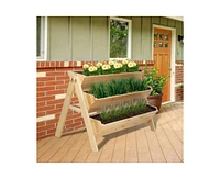 3-Tier A Frame Fir Wood 3 Elevated Planter Box Raised Garden Bed
