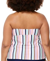 Raisins Curve Trendy Plus Tanzania Bow-Trim Tankini Top