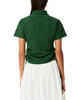 Lacoste Usa Women's Short-Sleeve Ruched Polo T-shirt