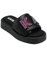 Karl Lagerfeld Paris Women's Opal Stone Platform Slide Flat Sandals