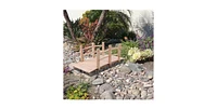 Outdoor Solid Wood 5-Ft Garden Bridge in Natural Wood Finish