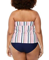 Raisins Curve Trendy Plus Size Tanzania Bow Trim Tankini Top Costa Bikini Bottoms