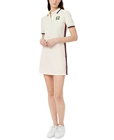 Lacoste Usa Women's Short-Sleeve Side-Stripe Polo Dress