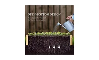 Space-Saving Wooden Planter Shelf with Storage Box