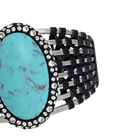 Robert Lee Morris Soho Cabochon Woven Cuff Bracelet