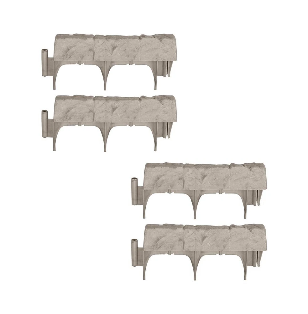 Suncast 10 Piece Landscape Design Border Decorative Rock Stone Edging ( Pack