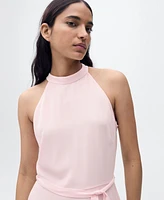 Mango Women's Pleated Halter Neck Dress