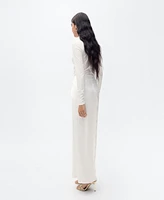 Mango Women's Combined-Fabric Long Dress
