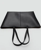 Mango Women's Leather Shopper Bag