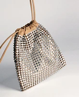 Mango Women's Rhinestone Decoration Handbag