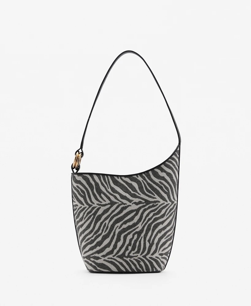Mango Women's Zebra-Print Bucket Bag