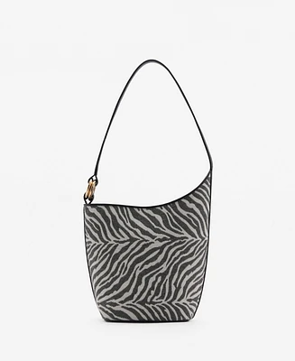 Mango Women's Zebra-Print Bucket Bag