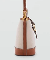 Mango Women's Contrasting Canvas Bucket Bag