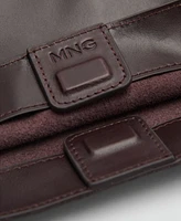 Mango Women's Double-Handle Leather Shoulder Bag