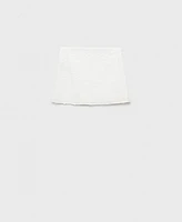 Mango Women's Floral-Embroidered Cotton Skirt