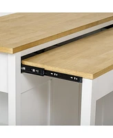 47" Extendable Kitchen Island with Storage, Power Outlet