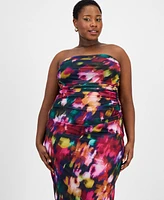 Emerald Sundae Trendy Plus Strapless Midi Bodycon Dress