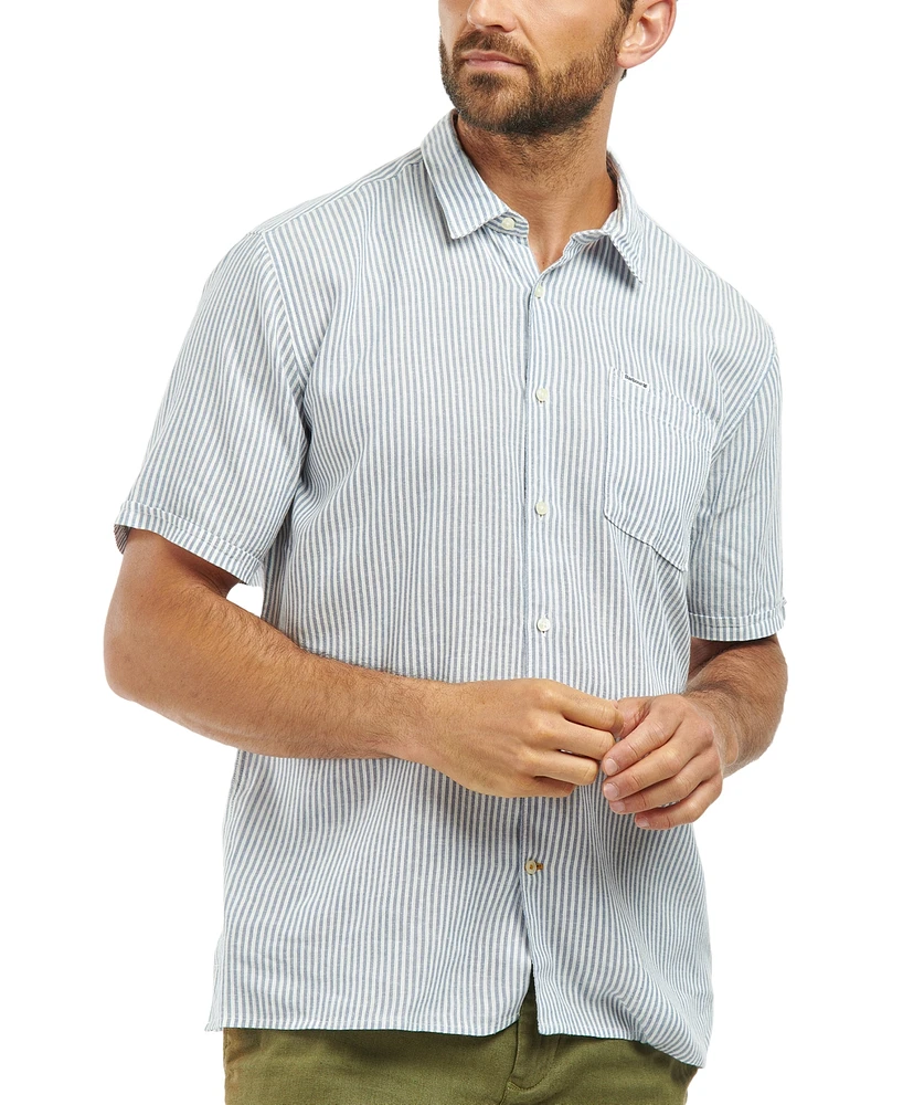 Barbour Men's Deerpark Short Sleeve Striped Button-Front Shirt