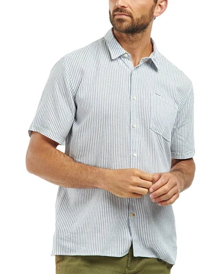Barbour Men's Deerpark Short Sleeve Striped Button-Front Shirt