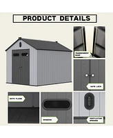 8' x 10' Plastic Tool Room: Ultimate Outdoor Storage Solution for Gardens and More