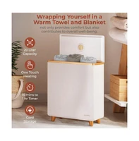 SereneLife Rectangular Towel Warmer Bucket, Large Capacity Single Touch Towel & Blanket Warmer