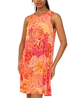 Msk Women's Printed Jersey Sleeveless Swing Dress