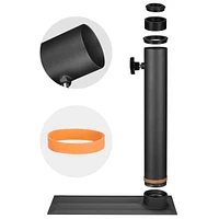 Yescom Ez Go 30ft Telescopic Flag Pole Kit Wheel Tire Mount Stand Upgrade Rotating Lock Outdoor Camper Rv Tailgate Black