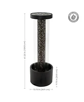 Glittering Rain Outdoor Water Fountain with Lights - Zinc - 41.25-Inch - Includes Warm White Led Lights