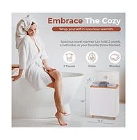 SereneLife Towel Warmer, 20L, Adjustable Timer, Auto Shut-Off, Black
