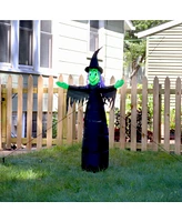 5' Wendolyn the Wicked Witch Inflatable Outdoor Halloween Decoration - Built-In Fan Blower and 2 Led Lights