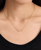 kate spade new york Gold-Tone Mama Said Pave Pendant Necklace, 16" + 3" extender